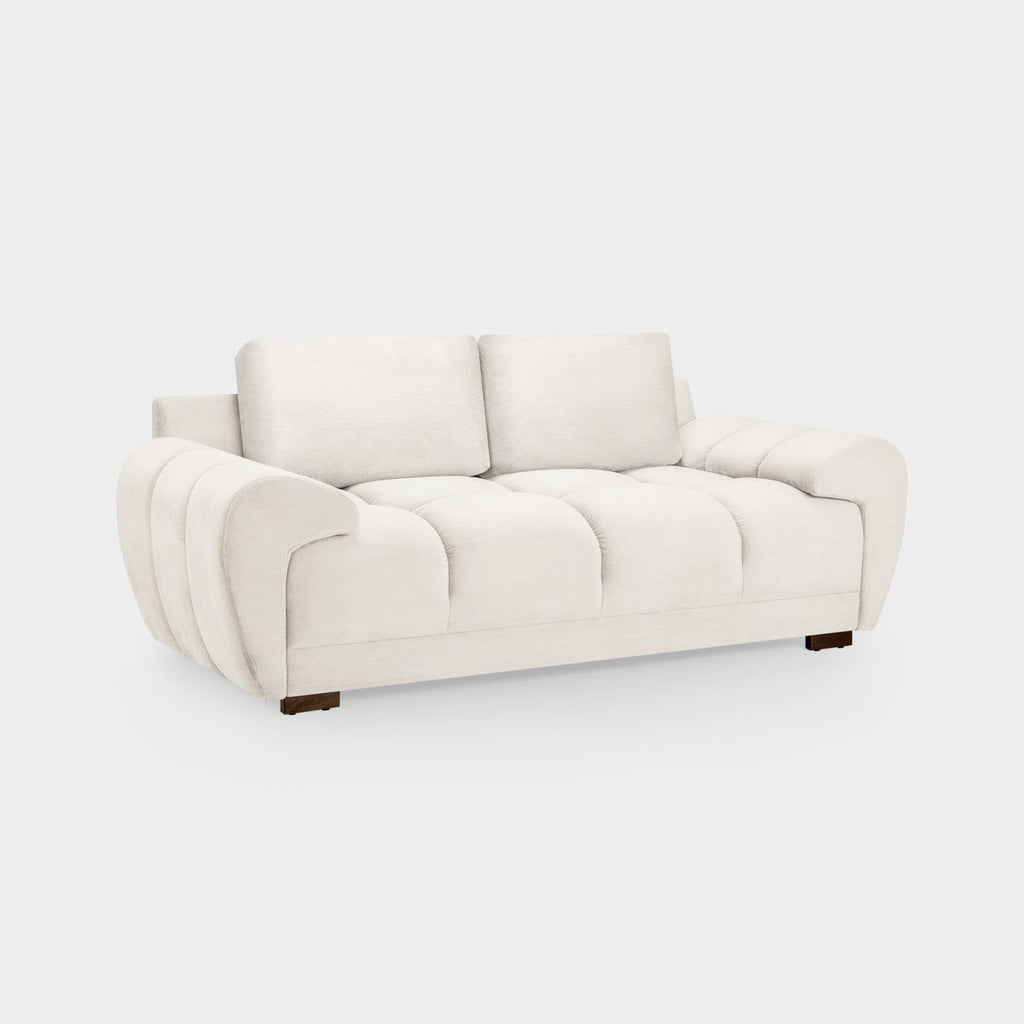 Cream Chenille Fabric 2 Seater Large Sofa