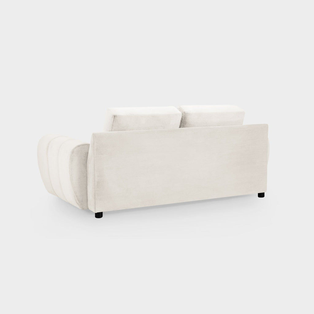 Cream Chenille Fabric 2 Seater Large Sofa