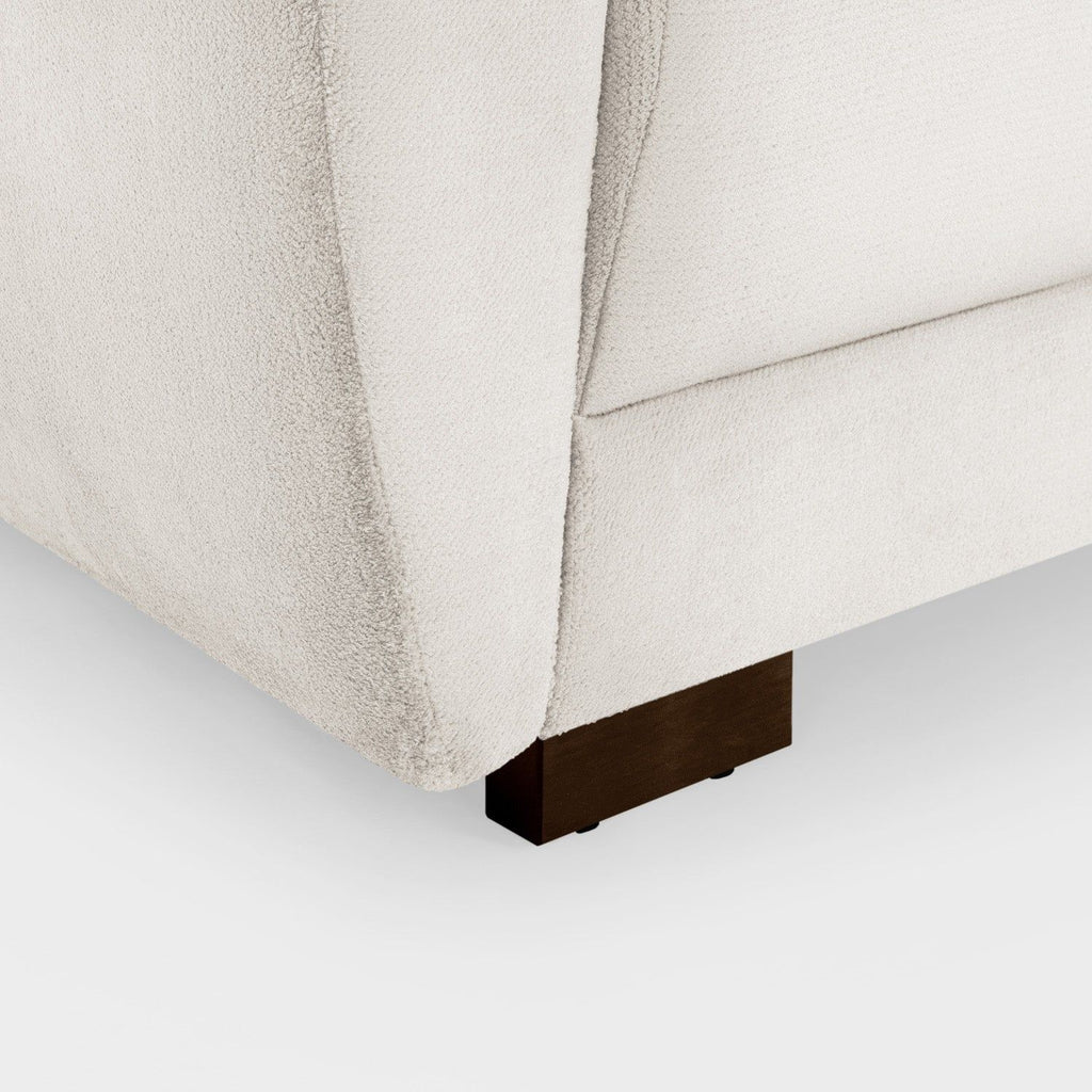 Cream Chenille Fabric 2 Seater Large Sofa