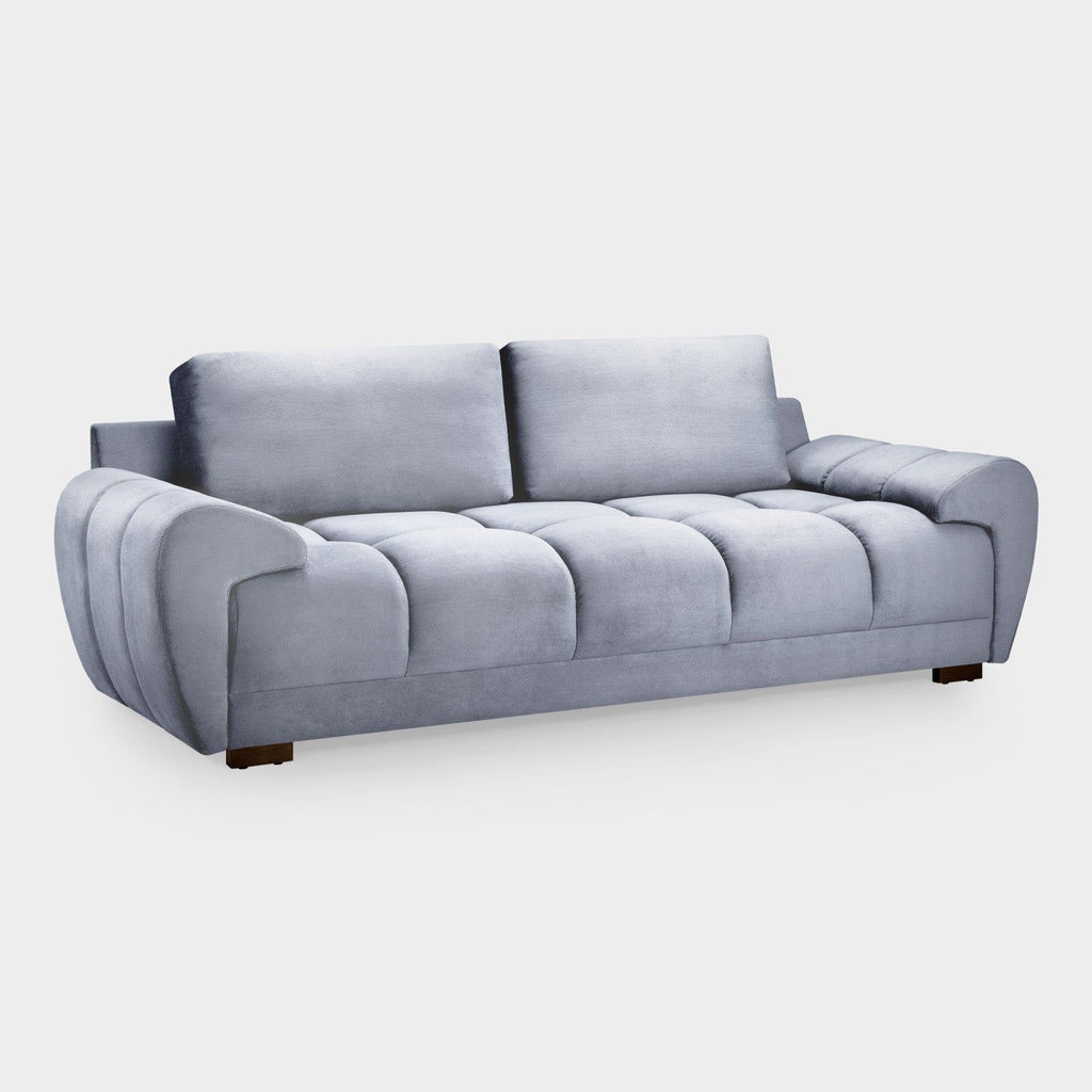 Grey Chenille Fabric 3 Seater Large Sofa