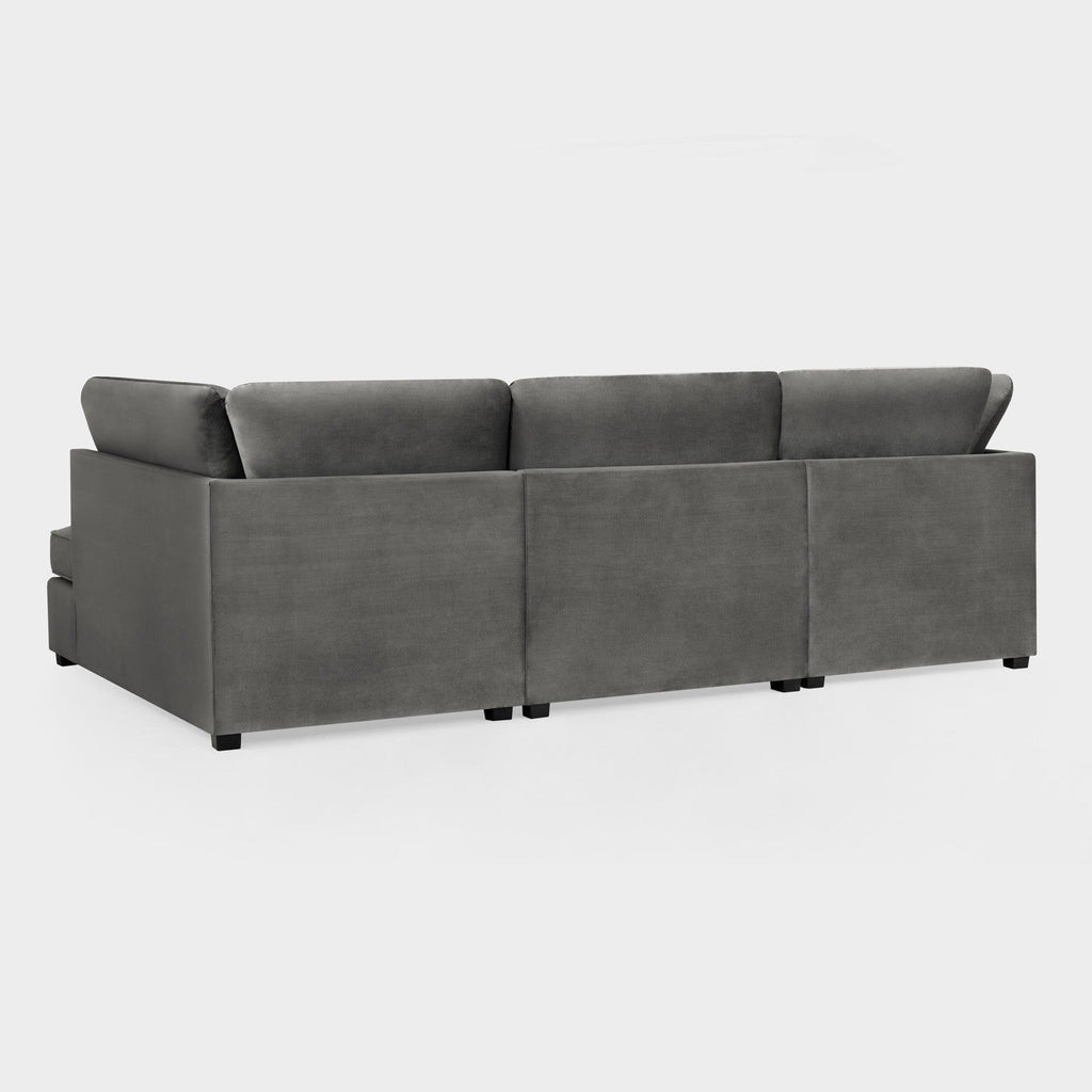 Grey Fabric U Shaped Fullback Corner Group Sofa
