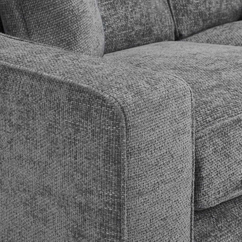 Slate Grey Fabric Large Corner Group Sofa with Wooden Feet