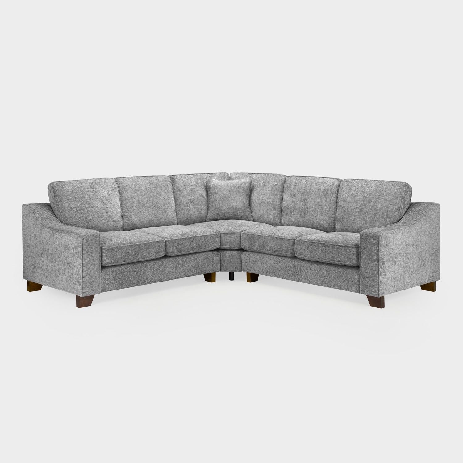 Slate Grey Fabric Large Corner Group Sofa with Wooden Feet