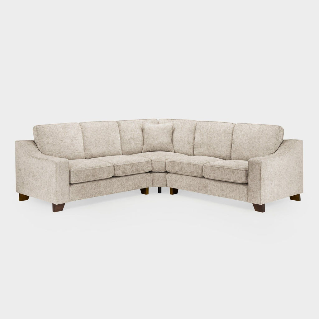 Stone Woven Fabric Large Corner Group Sofa