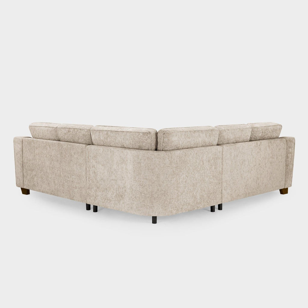 Stone Woven Fabric Large Corner Group Sofa