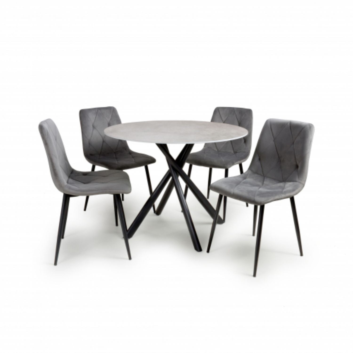 Avesta Grey And 4 Vernon Grey Dining Set