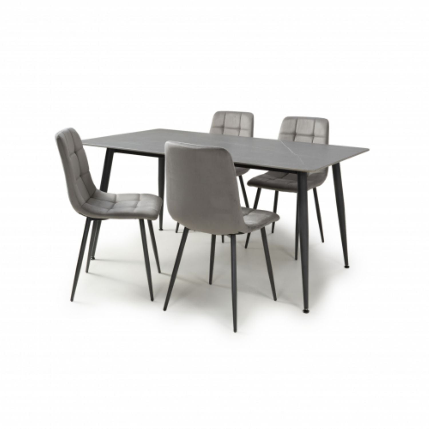 Monaco 1.6m Grey And 4 Madison Grey Dining Set