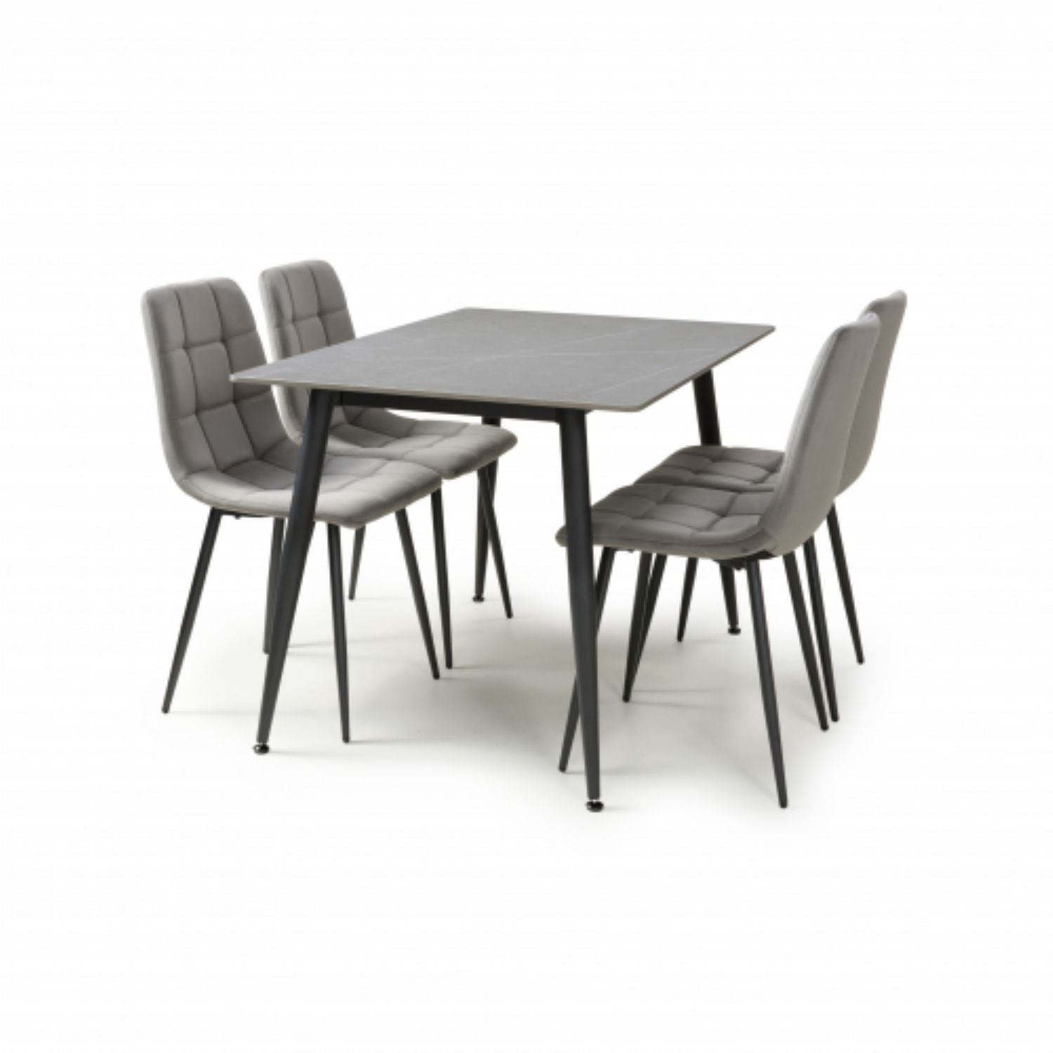 Monaco 1.2m Grey And 4 Madison Grey Dining Set