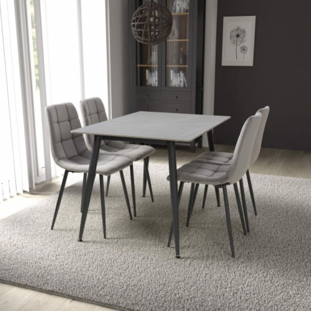 Monaco 1.2m Grey And 4 Madison Grey Dining Set