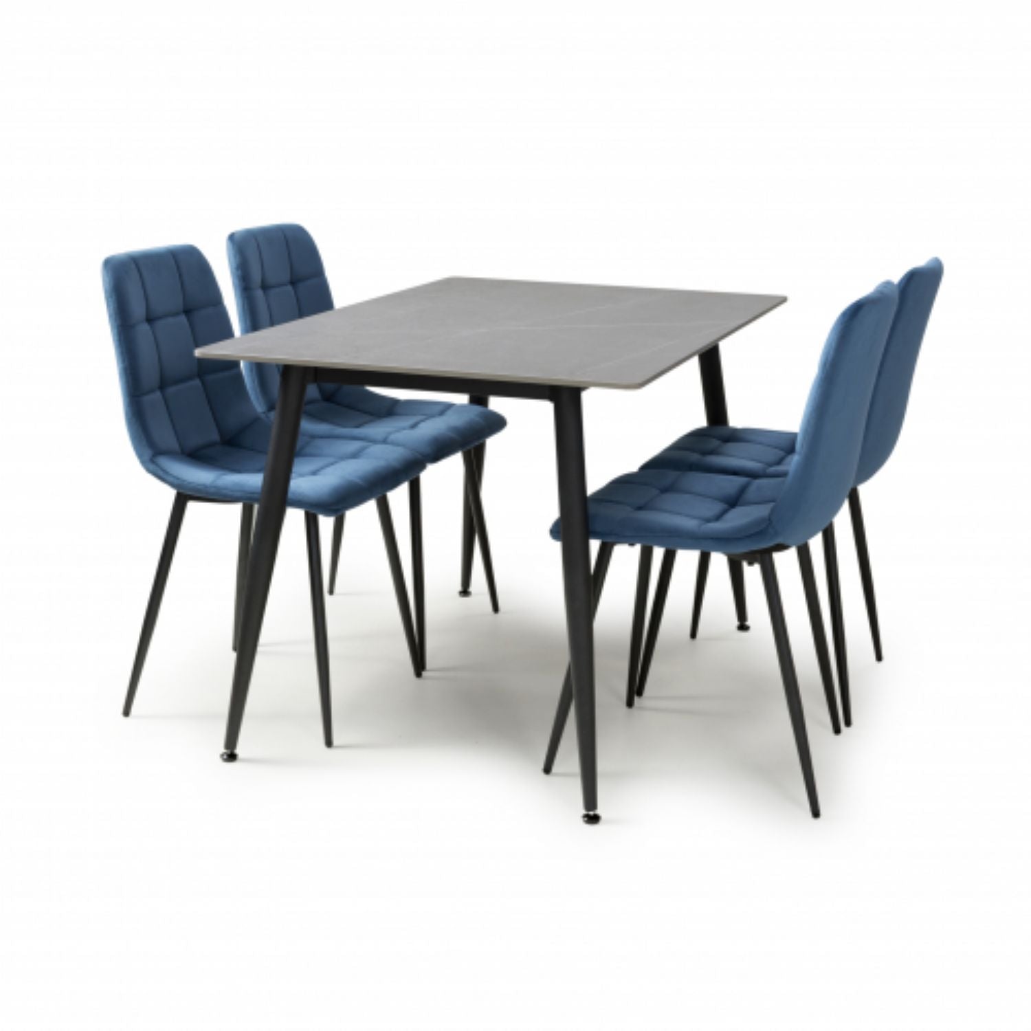 Monaco 1.2m Grey And 4 Madison Blue Dining Set