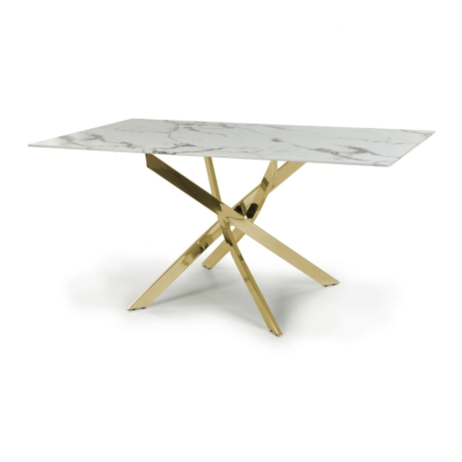 Astoria Medium 1.6m White Gold Dining Table