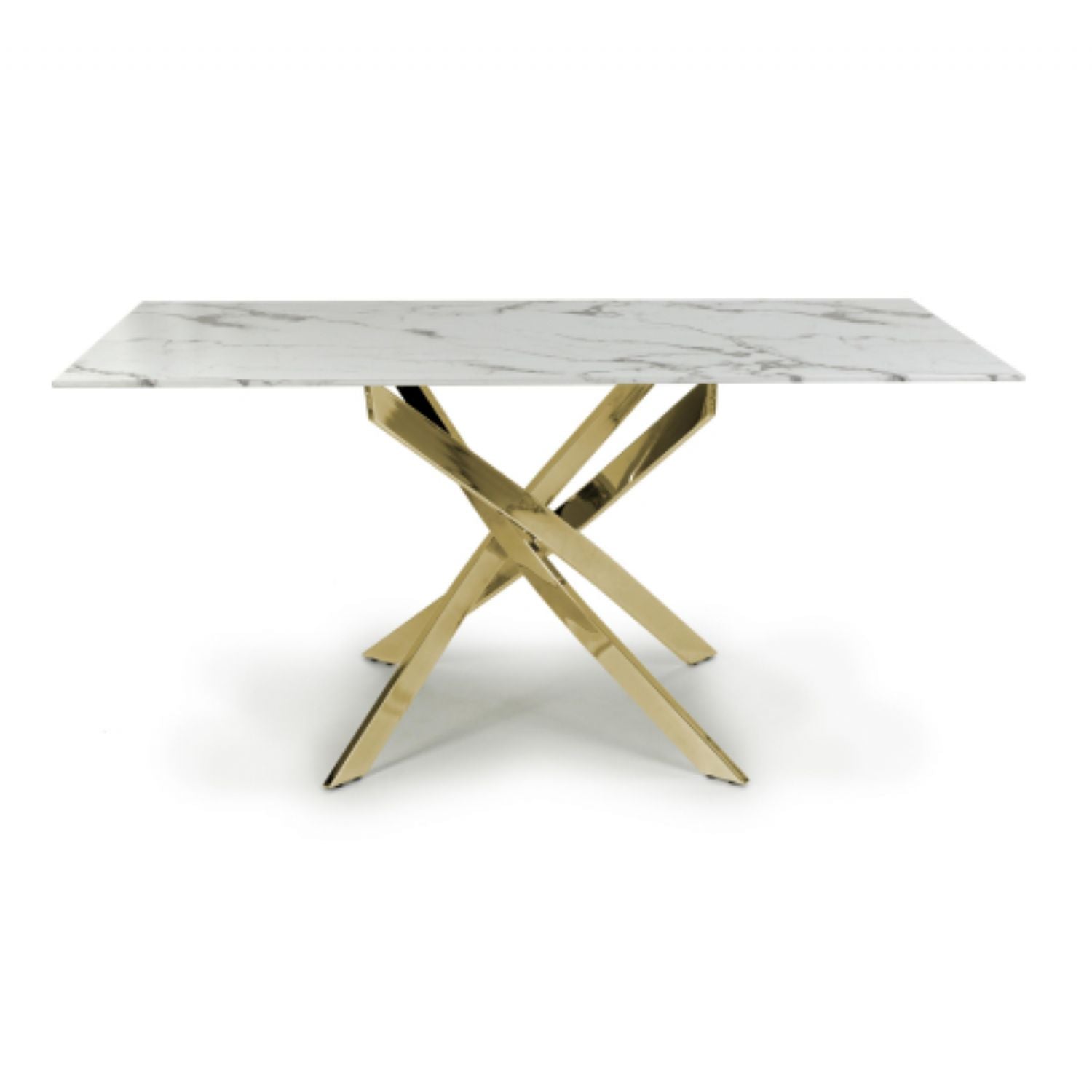Astoria Medium 1.6m White Gold Dining Table
