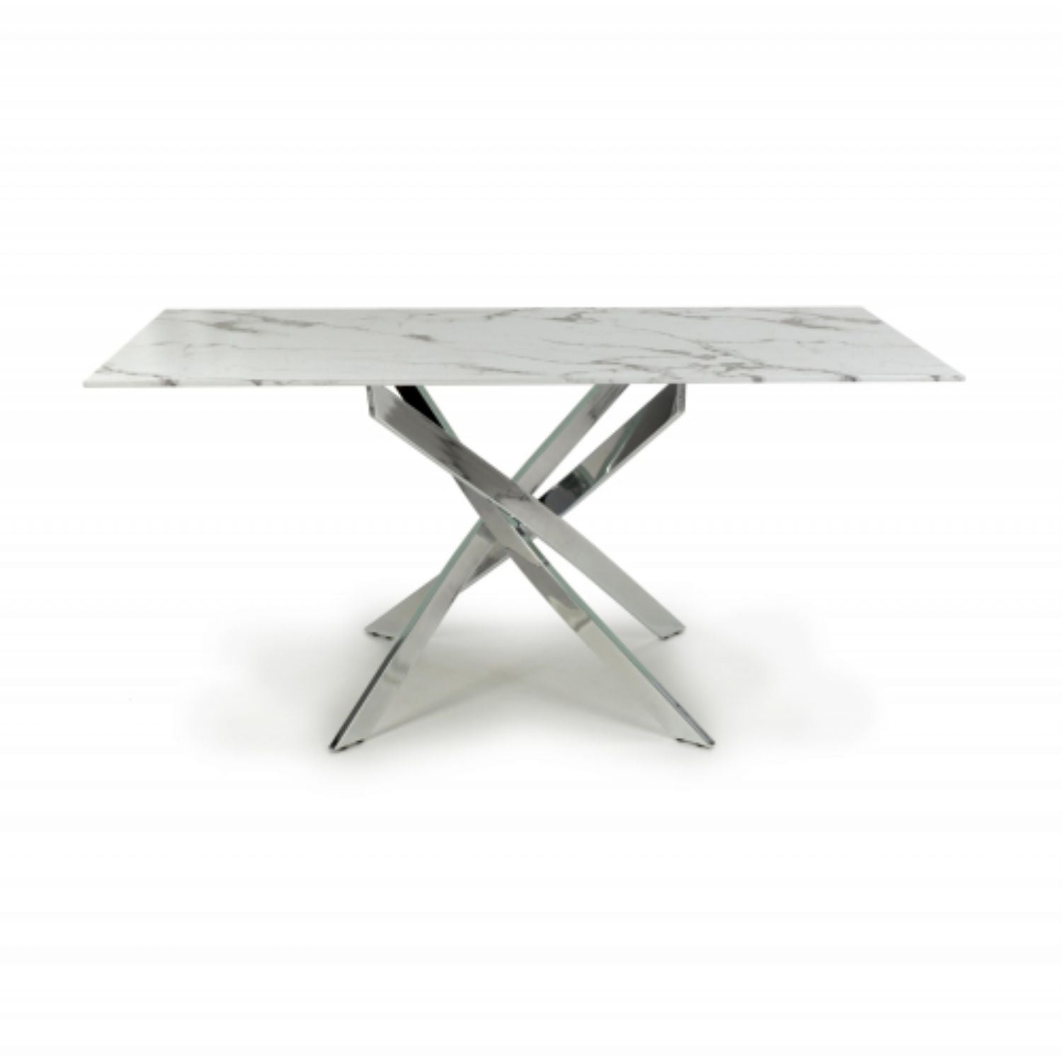 Astoria Medium 1.6m White Chrome Dining Table