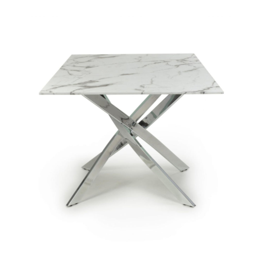 Astoria Medium 1.6m White Chrome Dining Table