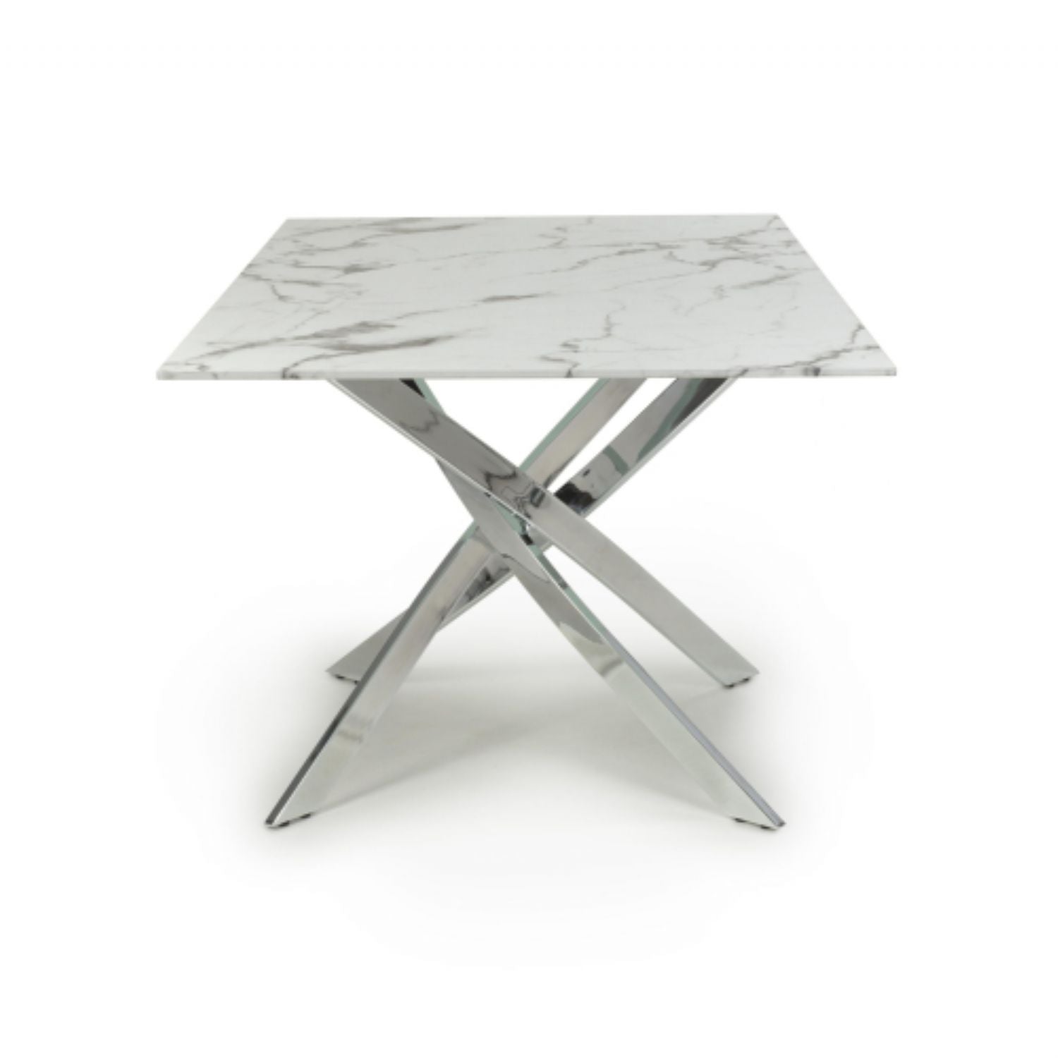 Astoria Medium 1.6m White Chrome Dining Table