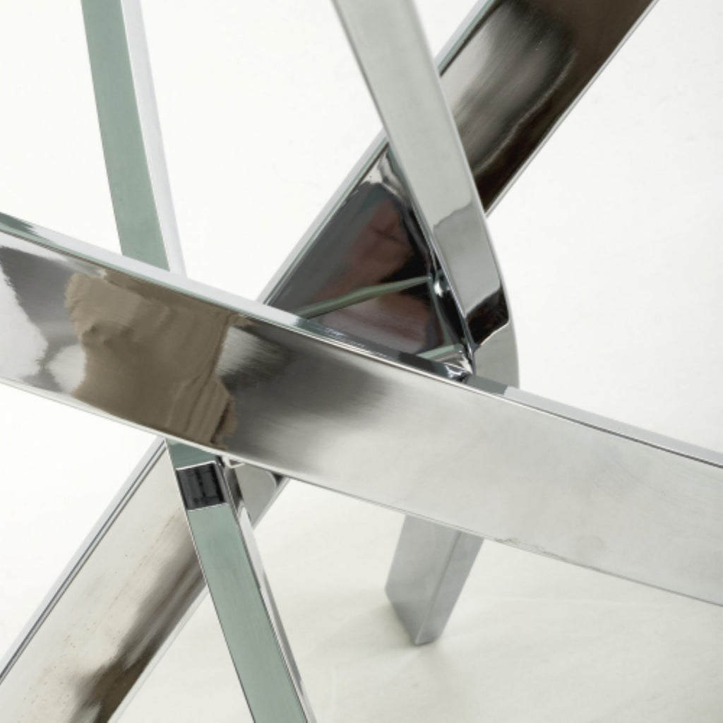 Astoria Medium 1.6m White Chrome Dining Table