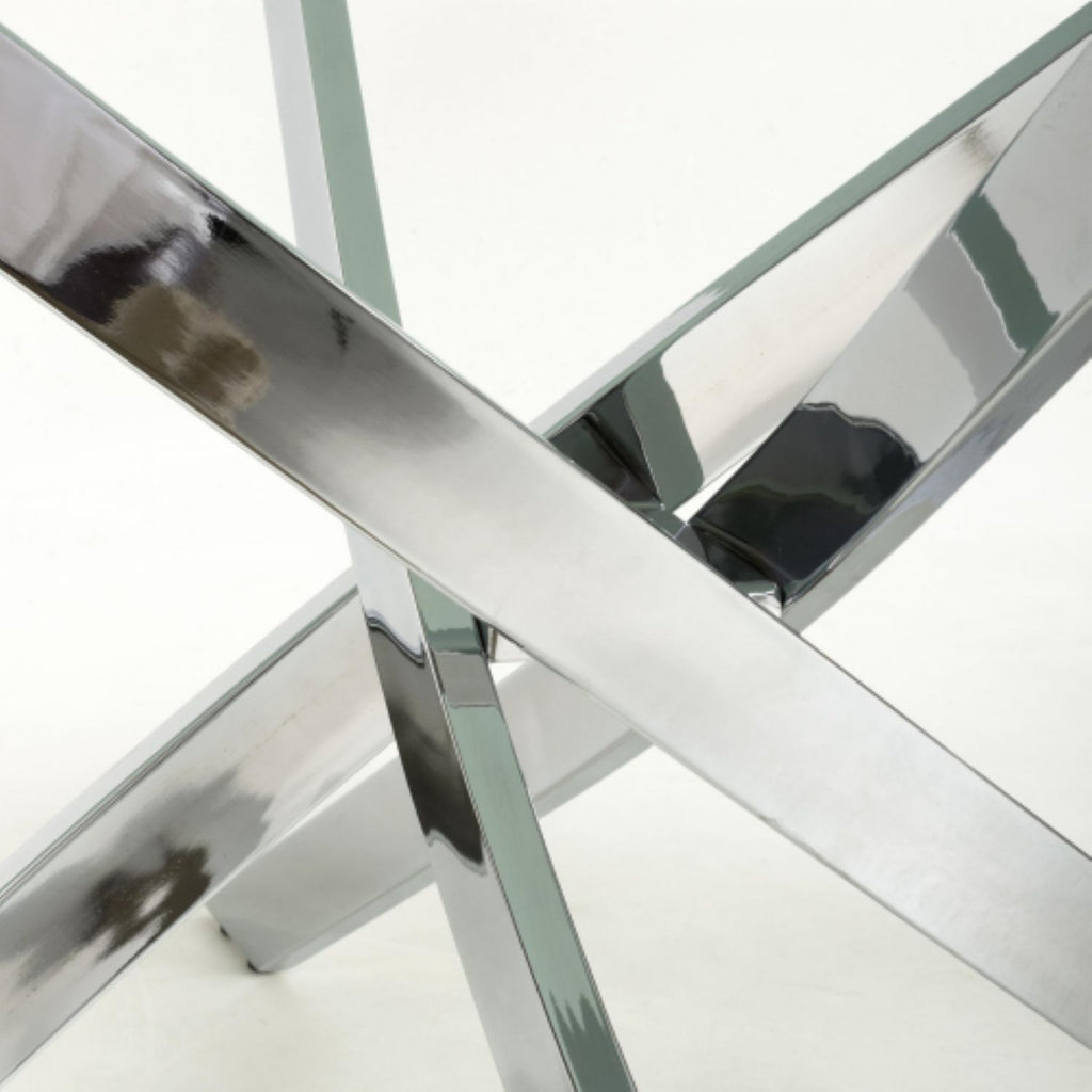 Astoria Medium 1.6m White Chrome Dining Table