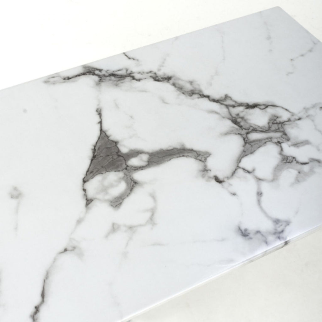 white and Grey Marble Effect Console Table Golden Legs