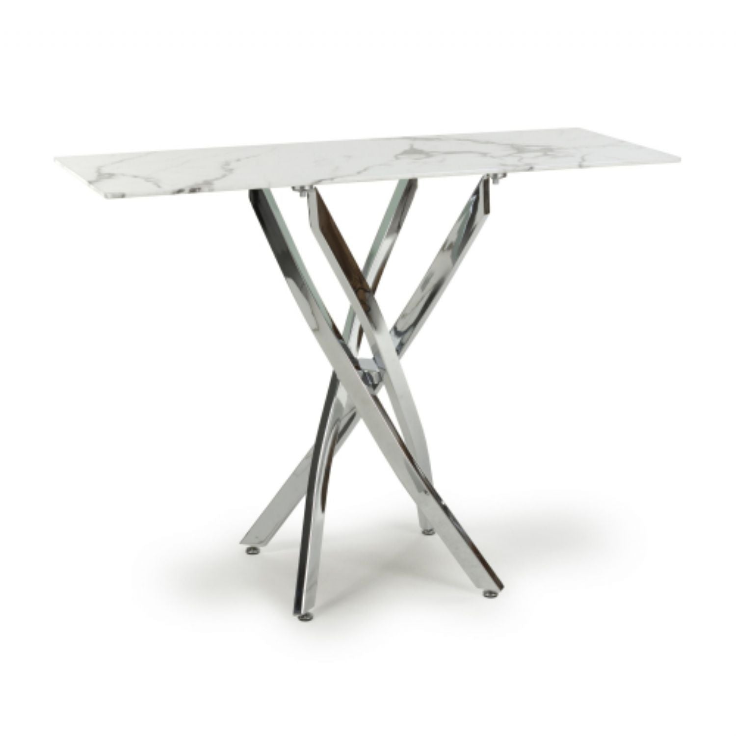 Astoria White Chrome Console Table