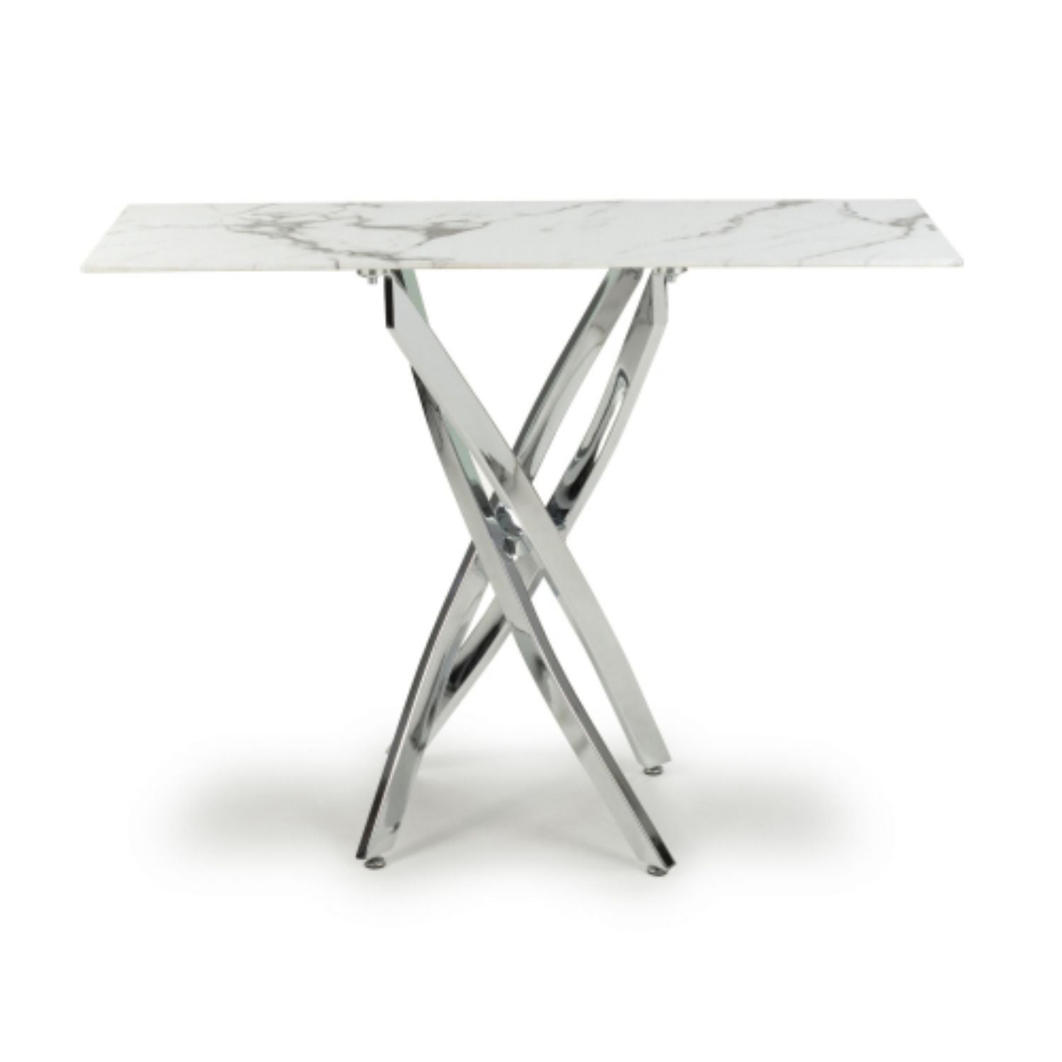 Astoria White Chrome Console Table