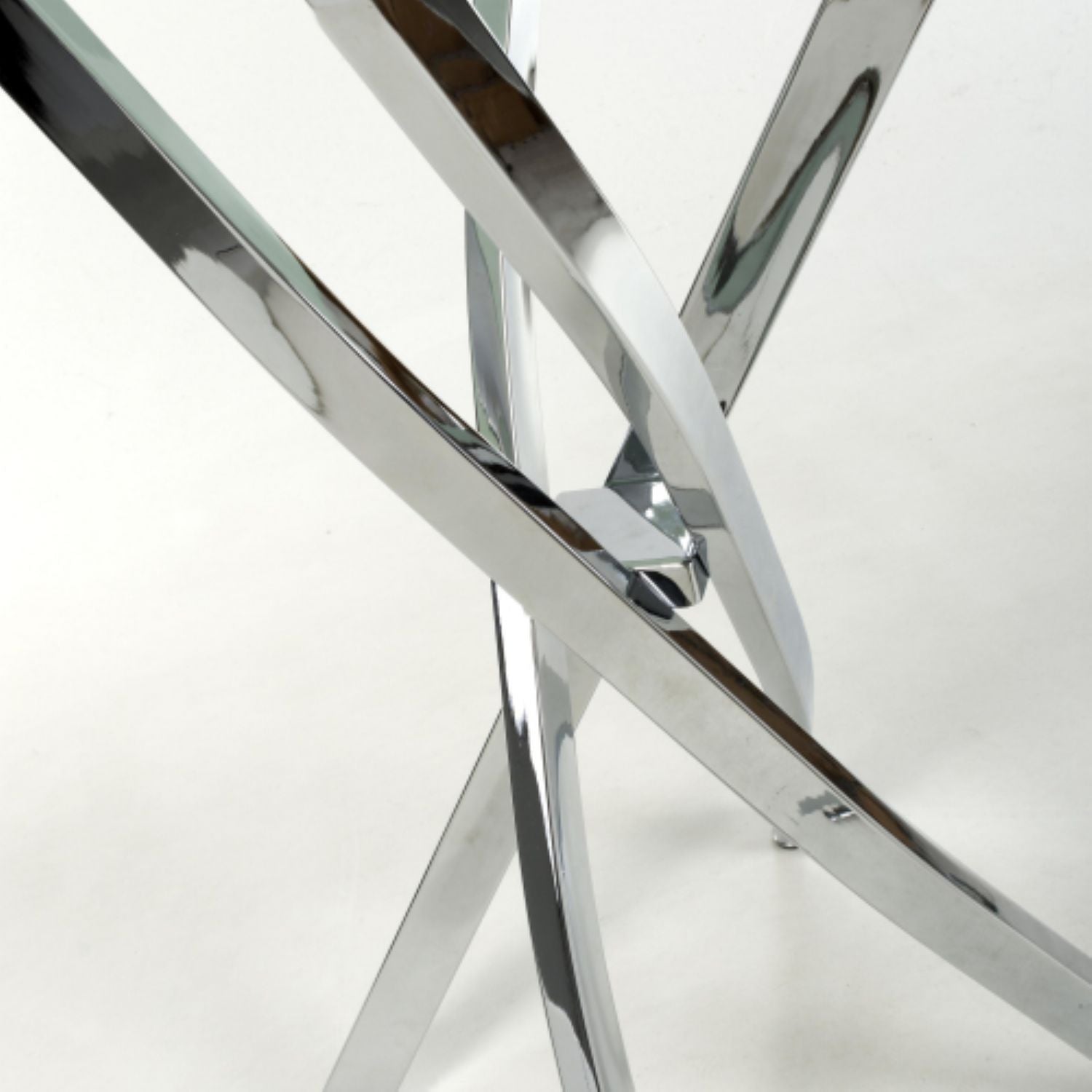 Astoria White Chrome Console Table