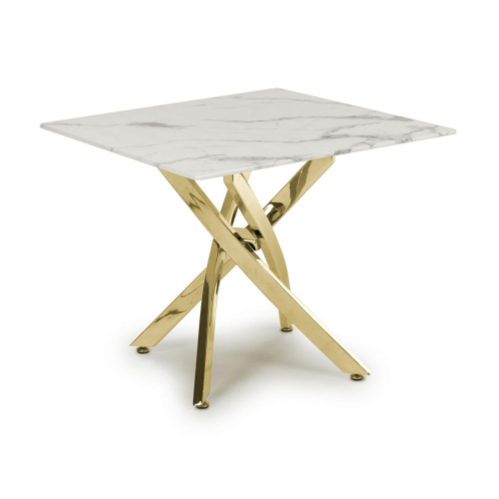 Astoria Square White Gold End Table