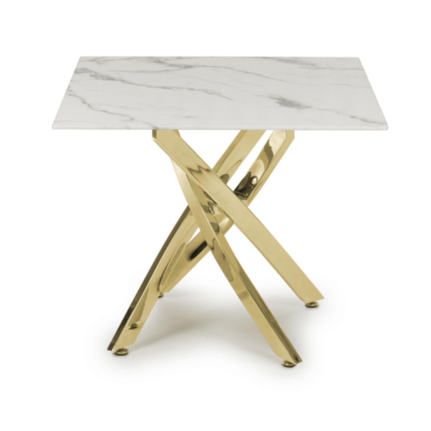 Astoria Square White Gold End Table