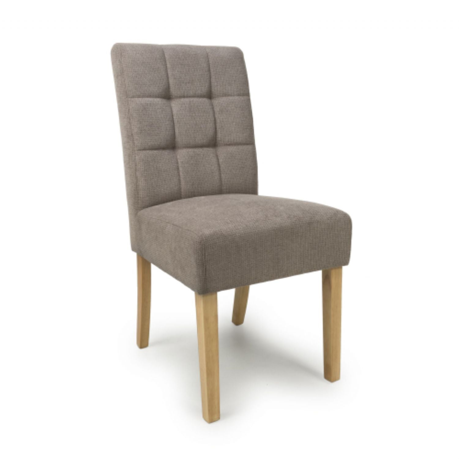 Light Brown Fabric Dining Chair with Natural Legs