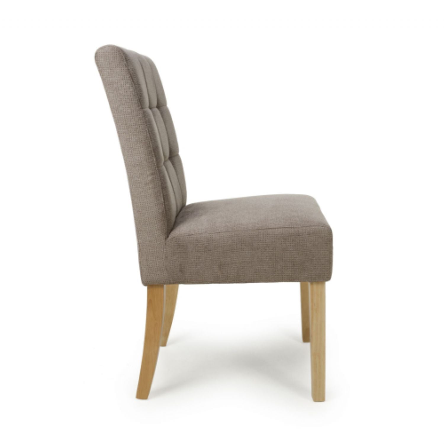Light Brown Fabric Dining Chair with Natural Legs