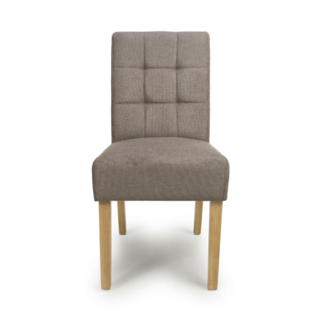 Light Brown Fabric Dining Chair with Natural Legs