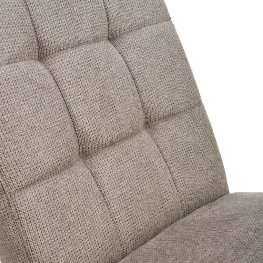 Light Brown Fabric Dining Chair with Natural Legs